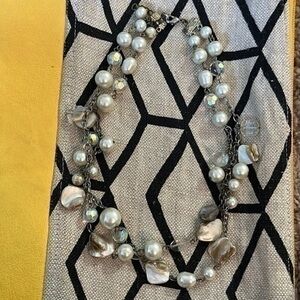 Puffy Pearl and multi strand necklace